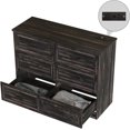 thumbnail image 6 of Fameill Dresser for Bedroom, 6 Drawer Wide Dressers Organizer with Charging Station for Hallway with Metal Handles, Dark Brown, 6 of 7