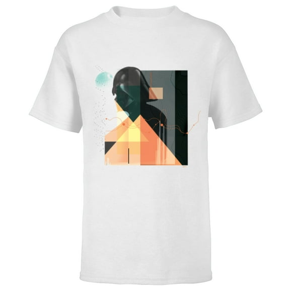 Star Wars Darth Vader Art Deco Profile - Short Sleeve T-Shirt for Kids - Customized-White