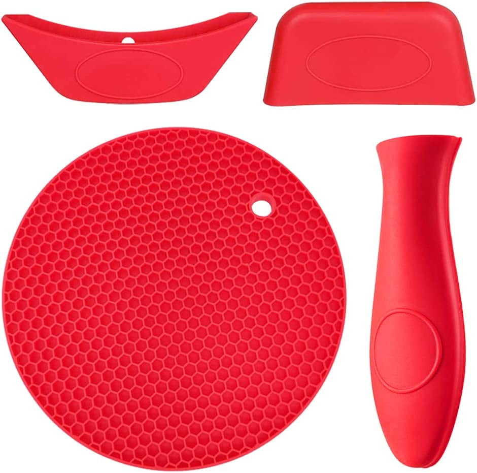 STONCEL 4PCS Silicone Hot Handle Holders Set, Hot Pan Handle Holder