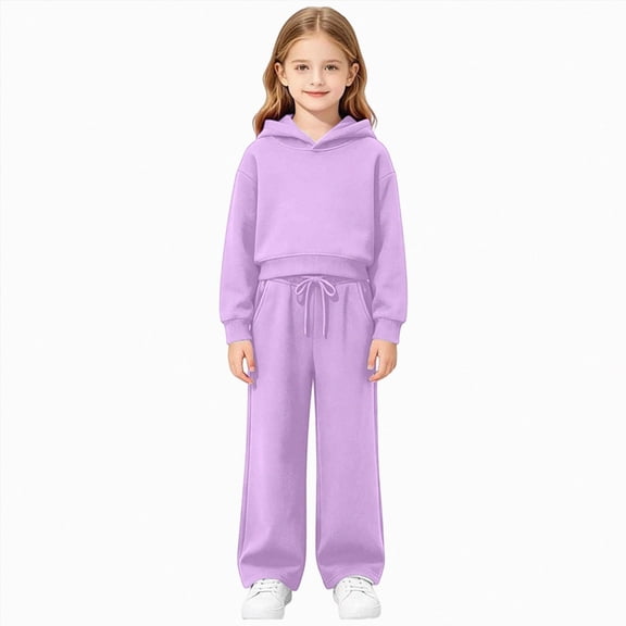Gubotare Baby Girl Clothes Toddler Girl Outfits Ruffle Shirt Pants Cute Infant Outfit Set Baby Girl Fall Winter Clothes (Purple, 3-4 Years)
