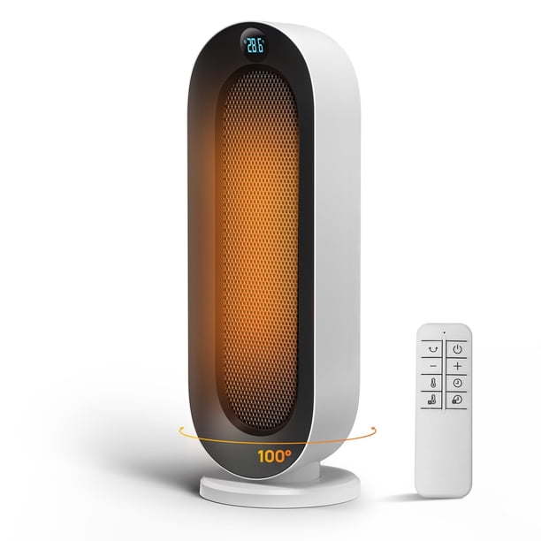 Calefactor de torre cerámico DUOMIY de 1500 W con control remoto y temporizador