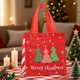 thumbnail image 5 of Bolsa de regalo navideña de tela no tejida, plegable, impermeable | Pequeña bolsa para guardar regalos navideños en rojo y verde | Bolsa reutilizable para dulces navideños | Solución para decoración, 5 of 6