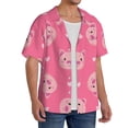 thumbnail image 4 of Gaeub Cartoon Pigs and Hearts Men's Lapel Short Sleeve Shirt, Relaxed Fit Shirt, Soft and Breathable for Outdoors Party Travel - Medium, 4 of 7