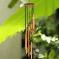 thumbnail image 6 of 12-Tube Metal Wind Chime with Rotating Design, High-Quality Aluminum Tubes & Pine Wood Top, Soothing Melodious Tones, Indoor & Outdoor Decor Rose Gold, 6 of 6
