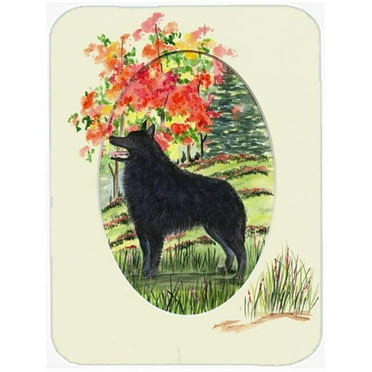 Caroline's Treasures Schipperke Glass Cutting Board Large