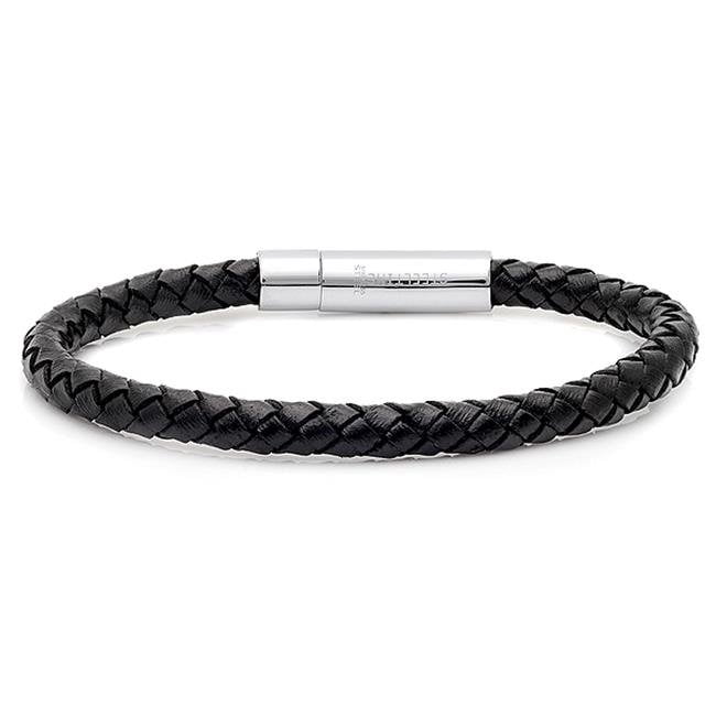 Mens Genuine Leather Bracelet, Black