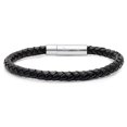 thumbnail image 1 of Mens Genuine Leather Bracelet, Black, 1 of 1