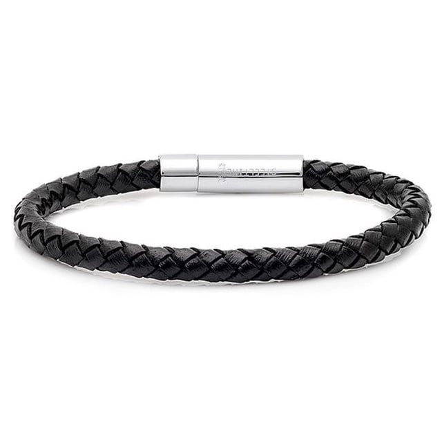 Mens Genuine Leather Bracelet, Black