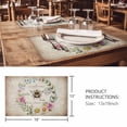 thumbnail image 3 of Placemats Set of 6, Spring Daisy Woven Placemat, Linen Place Mats for Kitchen/Dining Tables, Pink Flowers Wreath Leaves Farmhouse Vintage Washable Table Mats for Party, 3 of 8