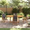thumbnail image 3 of vidaXL 5 Piece Patio Dining Set Solid Wood Acacia and Textilene, 3 of 10