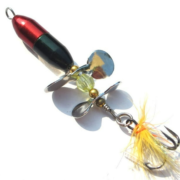 Ourlova 10g/7cm Rotating Spinner Sequins Fishing Lure With Feather Fishing Tackle For Bass Trout Perch Pike Other