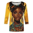 thumbnail image 4 of Wancir Happy Kwanzaa Shirts for Women 3/4 Sleeve African American Celebration Tops Pride Black Queen Seven Principles Tshirt, 4 of 5
