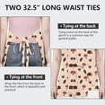 thumbnail image 6 of Brown Mushroom Hedgehog Leaf Beige Pattern Apron-Garden Aprons for Women with Pockets-Cotton Linen Waterproof Kitchen Cooking Gardening Aprons Adjustable for Kitchen,Cooking,BBQ and Salon 33x27 Inch, 6 of 7