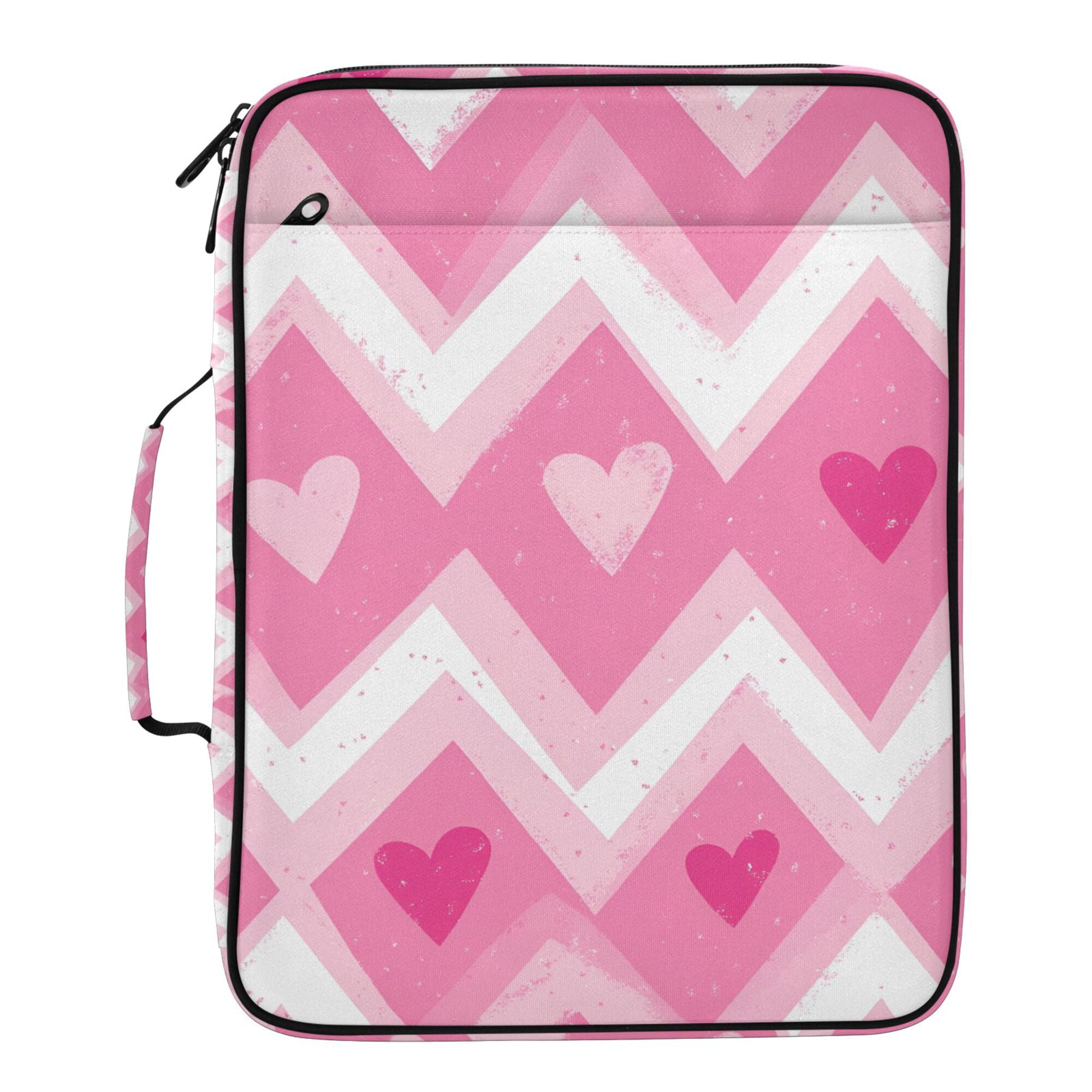 FORMRS Accordion File Folder A4 Size 7-Pocket Expanding Document Organizer Bag with 3 Ring Binder, Heart Geometric