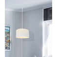 thumbnail image 6 of 2 Light Swag Plug-In Pendant 16"w White Linen Drum with Diffuser, White Cord, 6 of 8