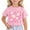 0-Pink1107, variant on Tiijoy Girls T Shirt Flower Print Short Sleeve Crew Neck T-Shirt for Kids, Sizes 3-13
