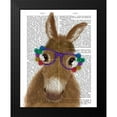 thumbnail image 2 of Fab Funky 12x14 Black Modern Framed Museum Art Print Titled - Donkey Purple Flower Glasses Book Print, 2 of 5