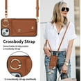 thumbnail image 5 of for iPhone 14 Case Wallet with Strap for Women,Crossbody Lanyard and Wristlet Strap,Zipper Pocket,Credit Card Holder,Ring Stand,RFID Blocking Phone Wallet Cases(6.1 inch,Brown), 5 of 18