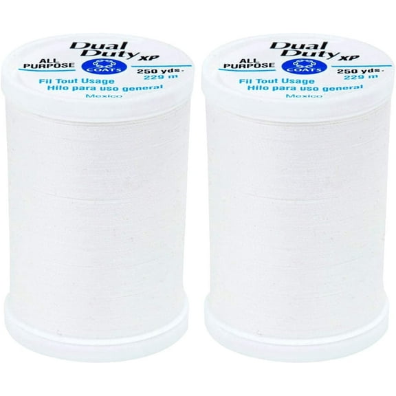 2-PACK - Coats Dual Duty XP General Purpose Thread 250yd - White