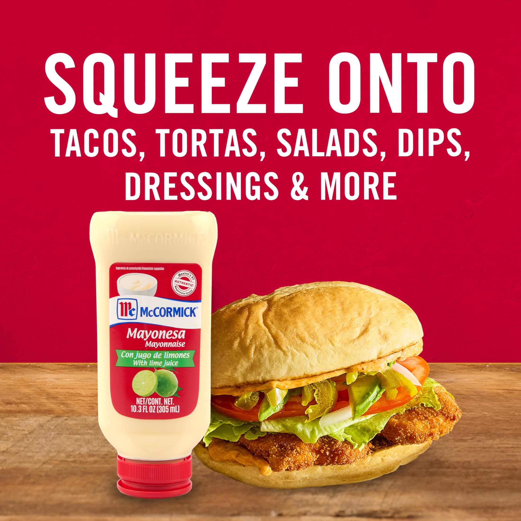 (3 pack) McCormick Mayonesa (Mayonnaise) with Lime Juice, 10.3 fl oz Bottle
