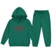 thumbnail image 5 of Conjunto de sudadera con capucha de manga larga para niños con estampado en forma de corazón y pantalones deportivos con lazo en las piernas, conjunto deportivo informal de dos piezas para niños, poli, 5 of 5