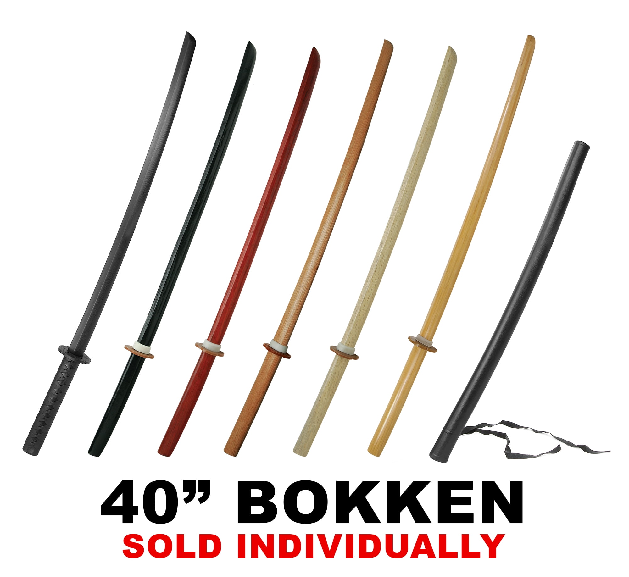 Hardwood Bokken with Wooden Scabbard Swords Sporting Goods Martial Arts