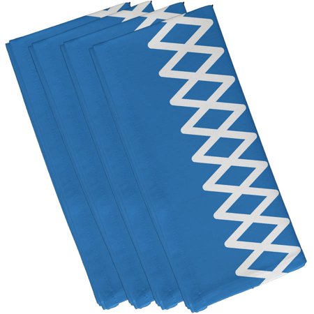 Simply Daisy 19  x 19  Coastal Calm Geometric Print Napkins  Set of 4