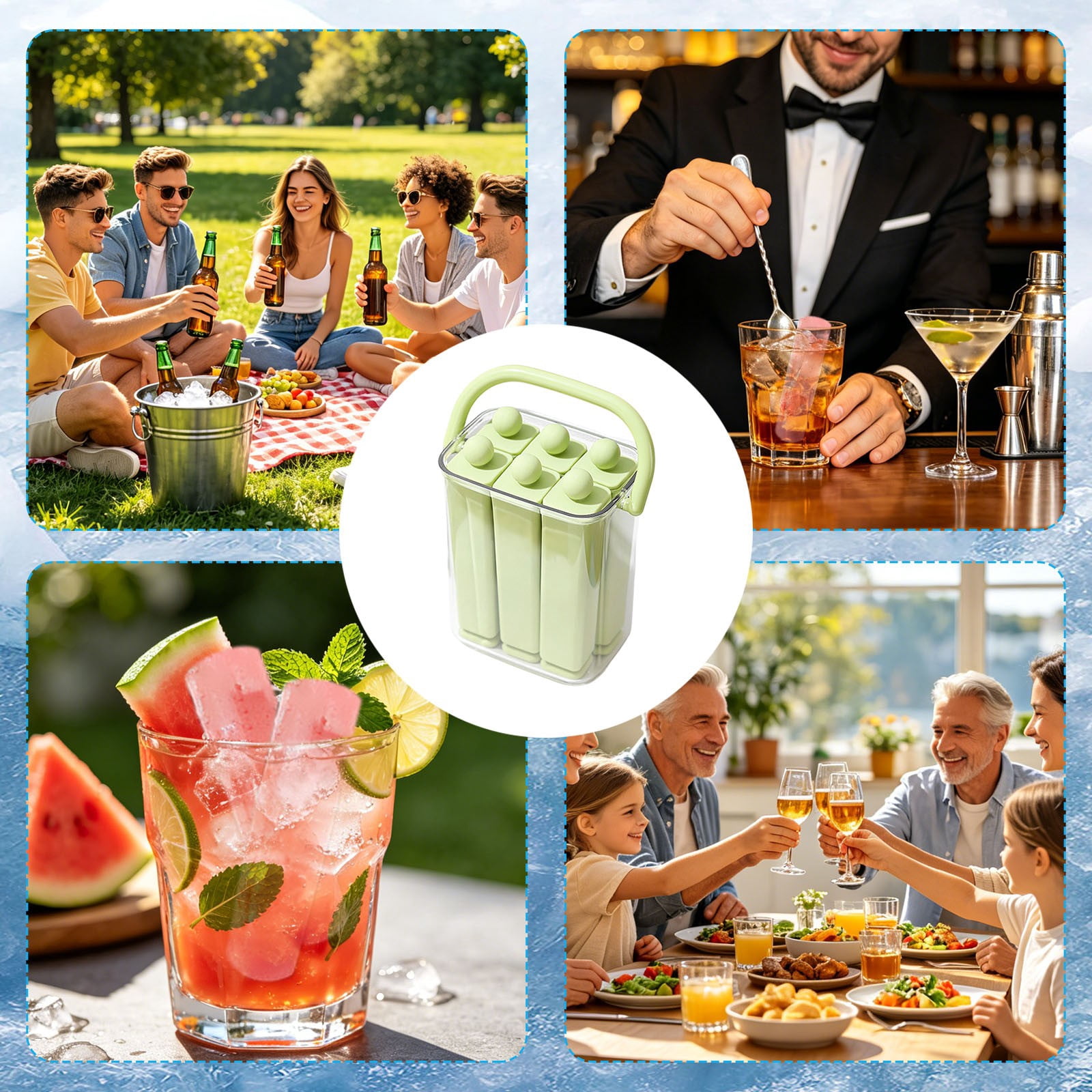 Ice Stick For Homemade And Easy Release Silicone Ice Maker For Summer Drinks And Desserts Parts Freezer Ice Holder Slow Melting Ice Cubes Small Ice Stacking Trays with Silicone Freezer Sphere Ice