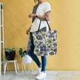 thumbnail image 4 of FORMRS Womens Canvas Tote Bag with Zipper Inner Pocket Shoulder Handbag, Green Floral, 4 of 7