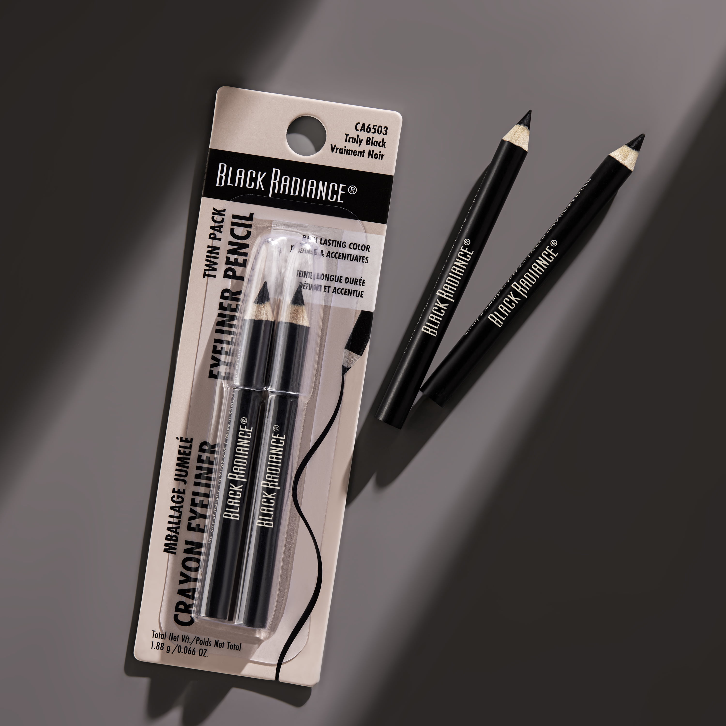 (3 pack) Black Radiance Twin Pack Eyeliner Pencil - Truly Black