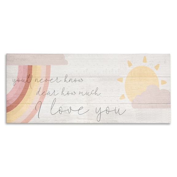 Stupell Industries Eclectic Love You Pink Rainbow Phrase Canvas Art, 24 x 10, by Lil' Rue