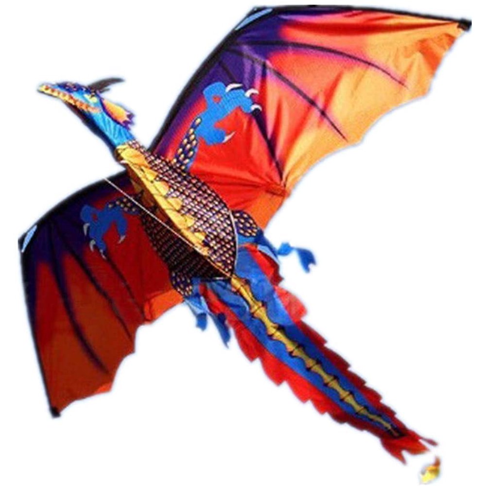 3D Dragon Kite Single Line With Tail Family Outdoor Sports Toys Gifts