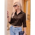 thumbnail image 2 of MOYIKO Button Down Shirts for Women Long Sleeve Stain Silk Collared Work Office Basic Business Dress Shirts Blouses Tops, 2 of 7