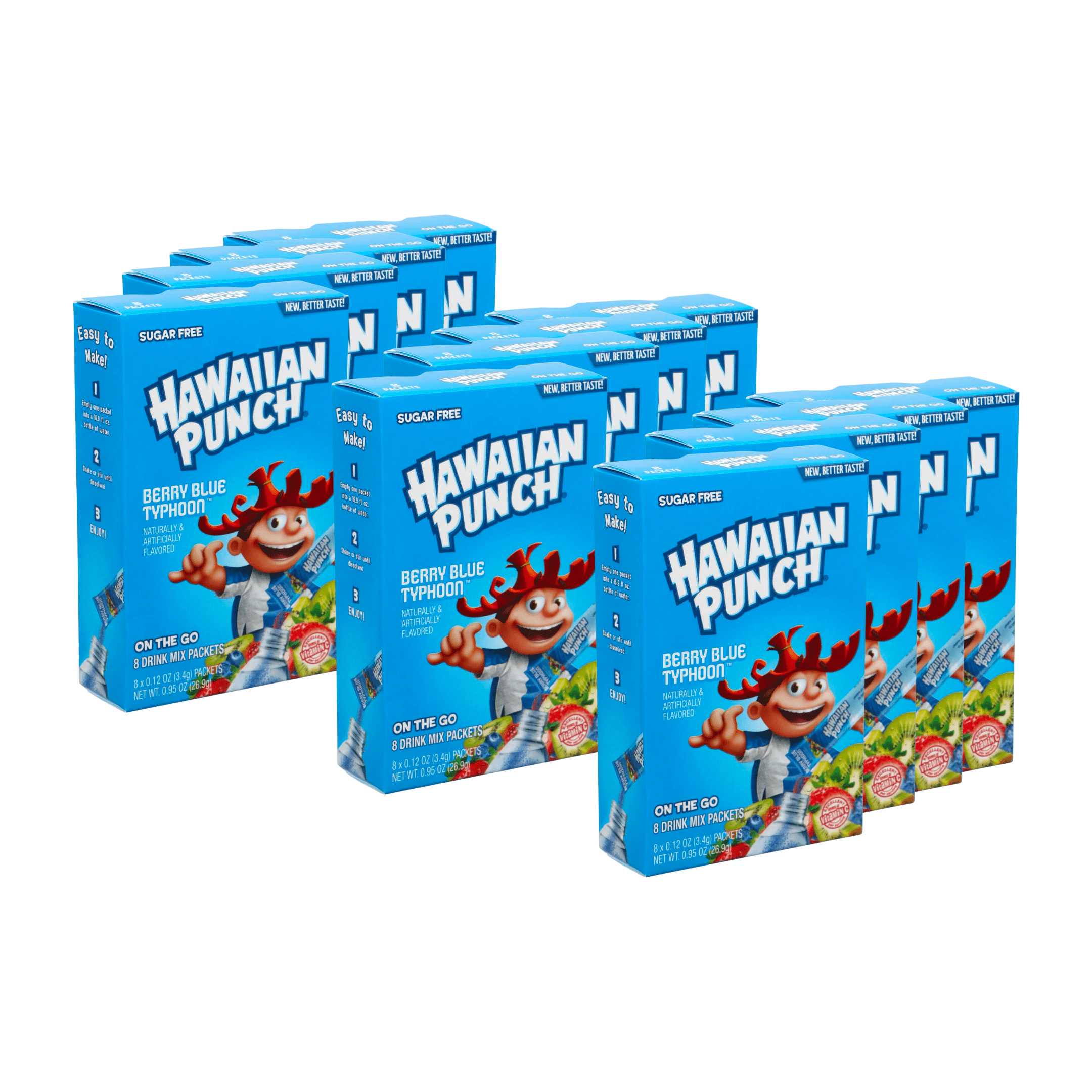 Hawaiian Punch Berry Blue Typhoon Sugar Free Powdermix Drink Mix (8-ct., 12-pack)