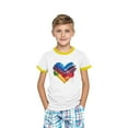 thumbnail image 4 of Boys Girls Heart Graphic T-shirts Cotton Kids Plain Round Neck Basic Top - Children School Active Tees Shirts Age 3-13 Years Yellow 11-12 Years, 4 of 6