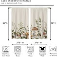 thumbnail image 2 of Vintage Mushroom Small Kitchen Curtains Leaves Botanical Window Treatment Rustic Mushroom Cafe Short Window Curtains for Bathroom Dining Laundry Room Beige Tier Treatment Drapes 26x36 inch, 2 of 6