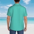 thumbnail image 5 of Cauagu Teal Turquoise Print Hawaiian Shirt for Men,Casual Short Sleeve Button Down Shirts Summer Beach Men's Regular-Fit Short-Sleeve Print Shirt -Large, 5 of 6