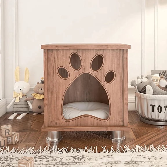 Felix Small Indoor Cat House, Modern Pet Furniture, Eco-Friendly Wood, Waterproof and Multi-Use