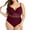 Jujube Red, variant on Neinkie Women Plus Size One Piece Swimsuits Tummy Control Bathing Suit Front Crossover Swimwear Strapless Monokinis