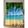 thumbnail image 4 of Tropical Shower Curtain, Beach Ocean Coconut Bathroom Decor Curtains Set with Hooks, Green Bule Light Yellow Waterproof Fabric Home Accessories， 72 X 72 Inch Long, 4 of 6