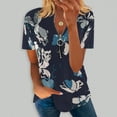 thumbnail image 2 of Dyegold Summer Tops for Women 2023 Trendy, Casual Plus Size Tops for Women Dressy Sunflower Print Shirts Tee Short Sleeve Half V-Neck Blouse Casual Comfy ​Tops, 2 of 5