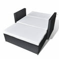 thumbnail image 5 of vidaXL 2 Seater Sofa Patio Deck Wicker Sleeper Sofa with Cushions PE Rattan, 5 of 23