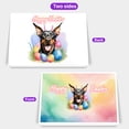 thumbnail image 2 of Happy Easter Doberman Pinscher with Bunny Ear Headband and Flowers 7x5in Folded Greeting Card Doberman Dog Lover Gifts Single Note Card with Envelope - 13001, 2 of 5