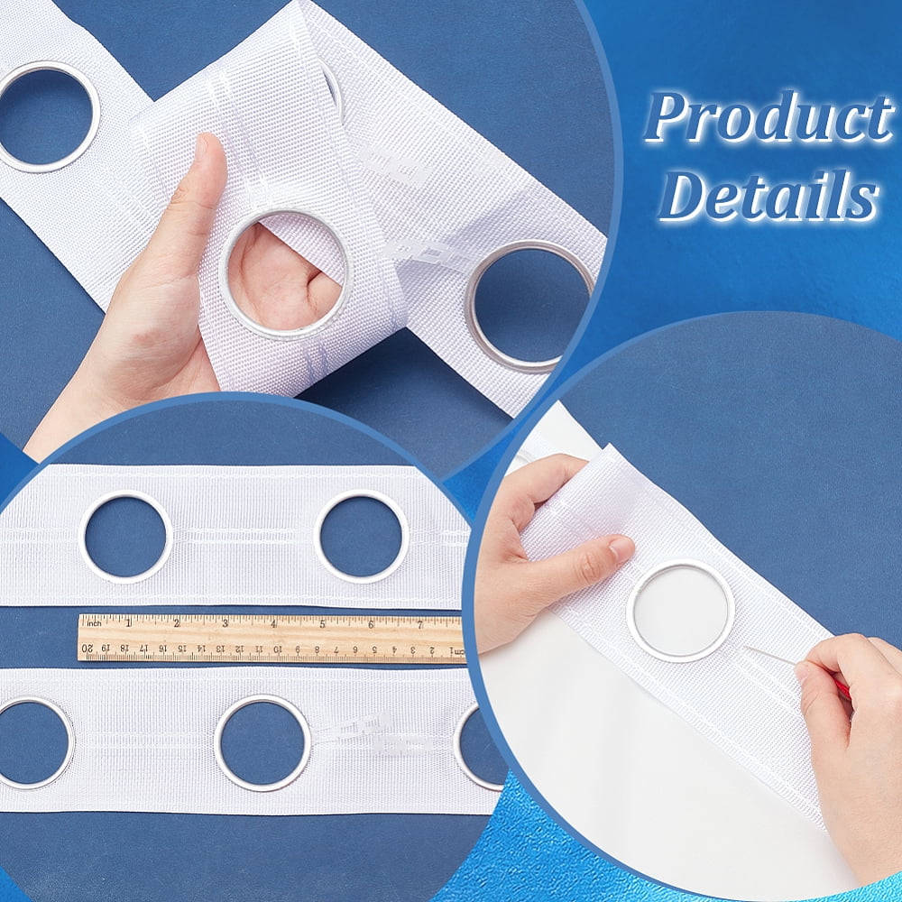 1roll Polypropylene Curtain Tape for Hook Drapery Header Tape Flat White 75mm Hole: 43mm