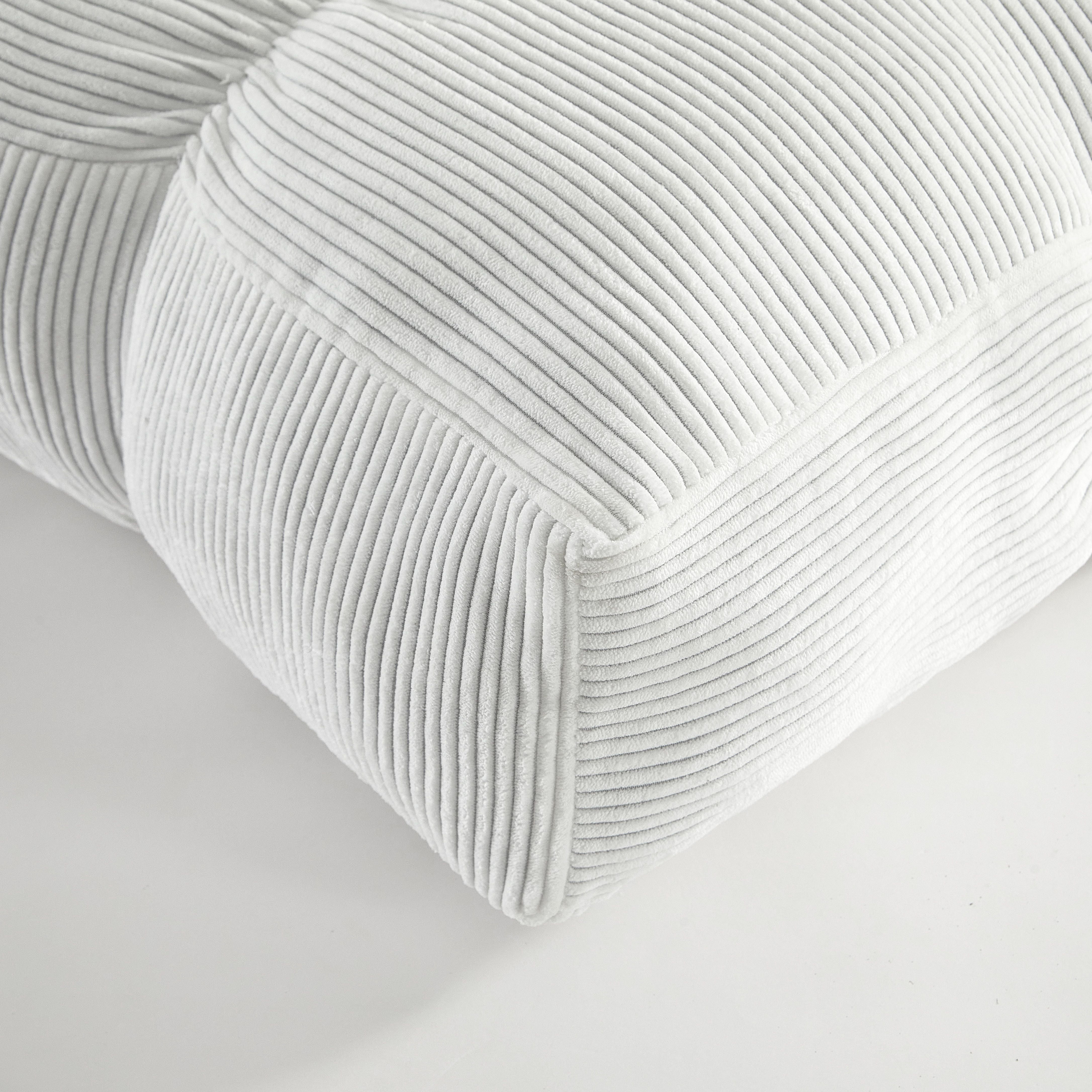 Mainstays Vanilla Dream Ribbed Corduroy Decorative Floor Cushion 20 x 20