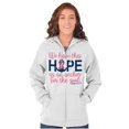thumbnail image 5 of Breast Cancer Hope is an Anchor Quote Zip Hoodie Sweatshirt Women Brisco Brands X, 5 of 6
