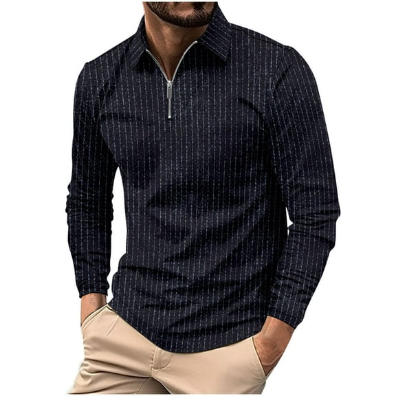 WREESH Mens Long Sleeve Quarter Zip Polos Shirt Business Casual Golf Top Office Work Smart Lapel Shirt Lightweight Summer 2025