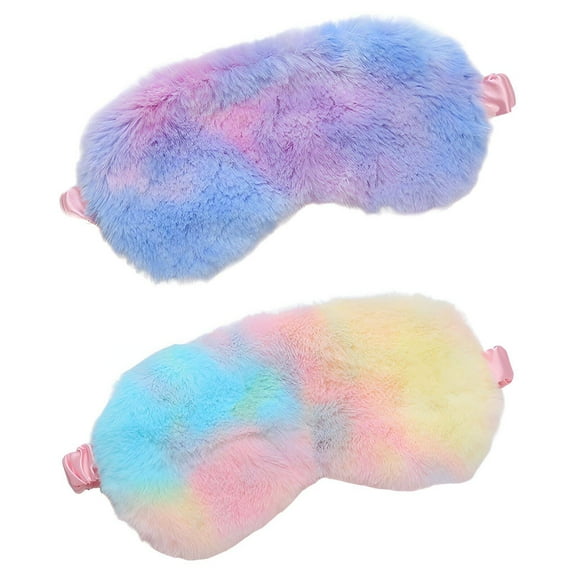 TELOLY 2Pcs Eye Sleep Mask,Extra Padding Suits Nighttime Rest Eye Covers for Sleeping,Ergonomic Cut Suits All Shapes Sleep Mask for Kids,Color Mixing1