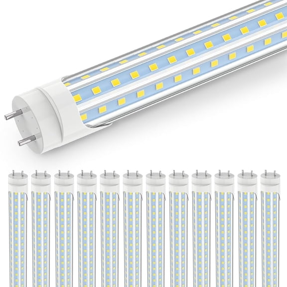 T8 4ft LED Light Bulbs, Ballast Bypass, T12 Fluorescent Tube Replacement, 6000LM 5000K, 4-Pack