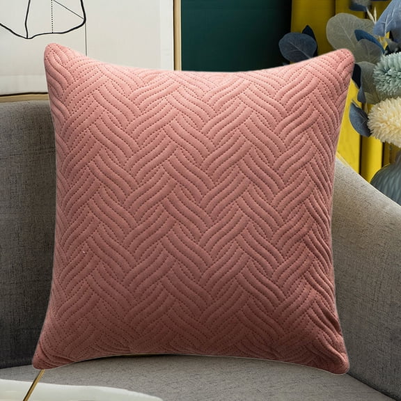 Tunhigl Boho Decorative Pillow Covers 45x45 cm - Soft Swan's Down Cushion for Living Room Sofa, Bed Stylish Home Decor Pink